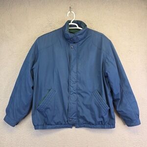 Members Only Jacket Mens‎ L Blue Removable Flannel Plaid Liner Quilted Vintage